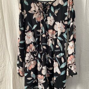 Decree Black and Floral Romper